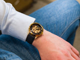 Fossil Townsman Automatic Skeleton Black Dial Black Leather Strap Watch for Men - ME3210 Buy Now By Fossil