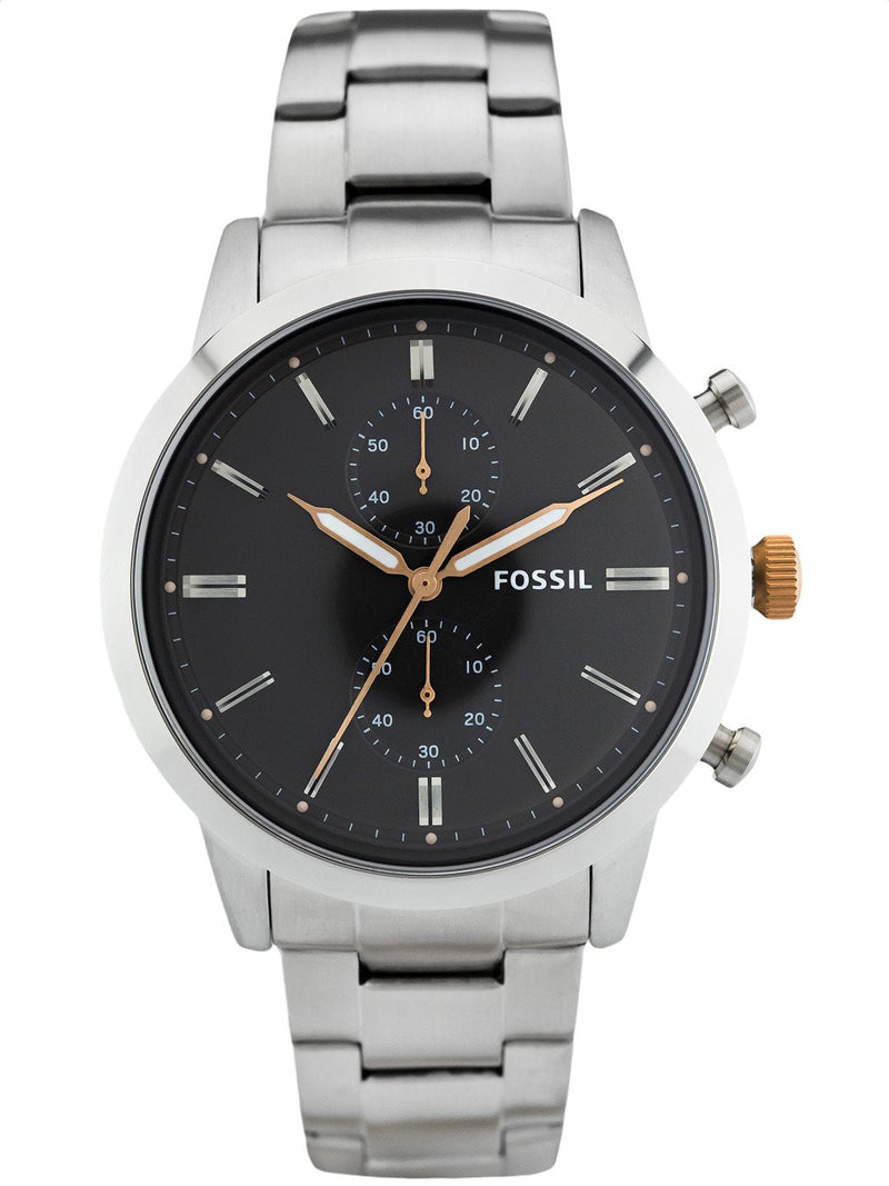 Fossil Townsman Chronograph Grey Dial Silver Steel Strap Watch for Men - FS5407 Buy Now By Fossil