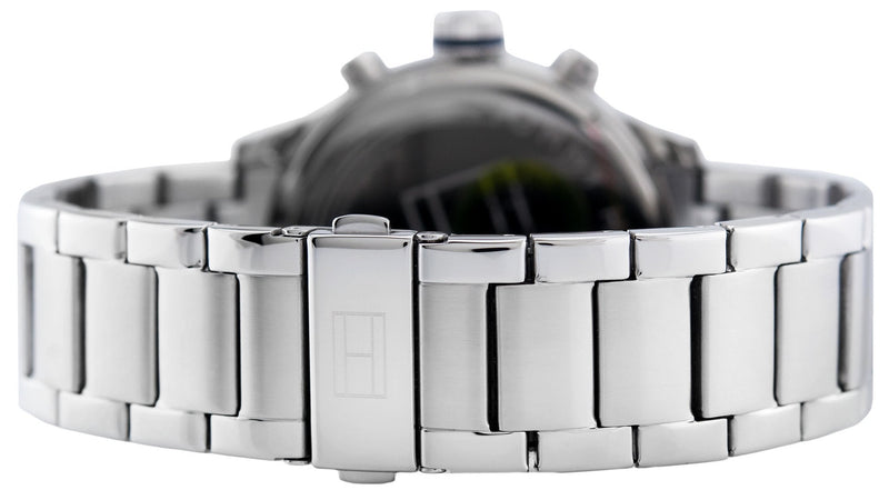 Shop Tommy Hilfiger Jackson Chronograph Blue Dial Silver Steel Strap Watch for Men - 1791242 in USA