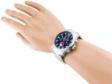 Shop Tommy Hilfiger Jackson Chronograph Blue Dial Silver Steel Strap Watch for Men - 1791242 in USA