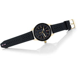 Tommy Hilfiger Austin Black Dial Black Rubber Strap Watch for Men - 1791636