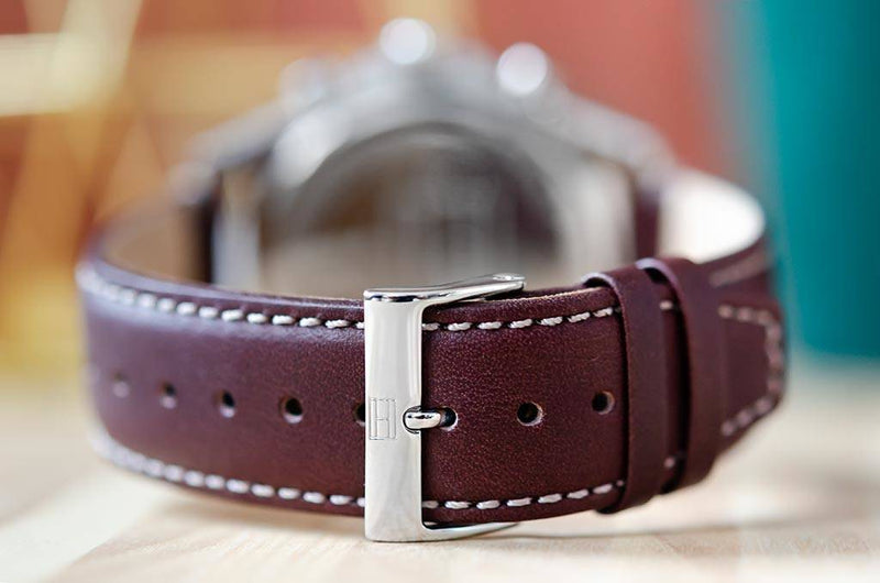 Tommy Hilfiger Parker Chronograph Blue Dial Brown Leather Strap Watch For Men - 1791837 Buy Now By Tommy Hilfiger