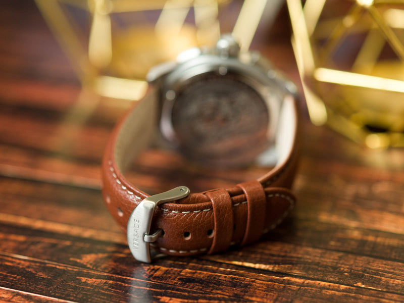 Versace Casual Chronograph Blue Dial Brown Leather Strap Watch for Men - VERG002-18 Buy Now By Versace