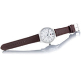 Shop Tommy Hilfiger Damon Quartz White Dial Brown Leather Strap Watch for Men - 1791418 in USA
