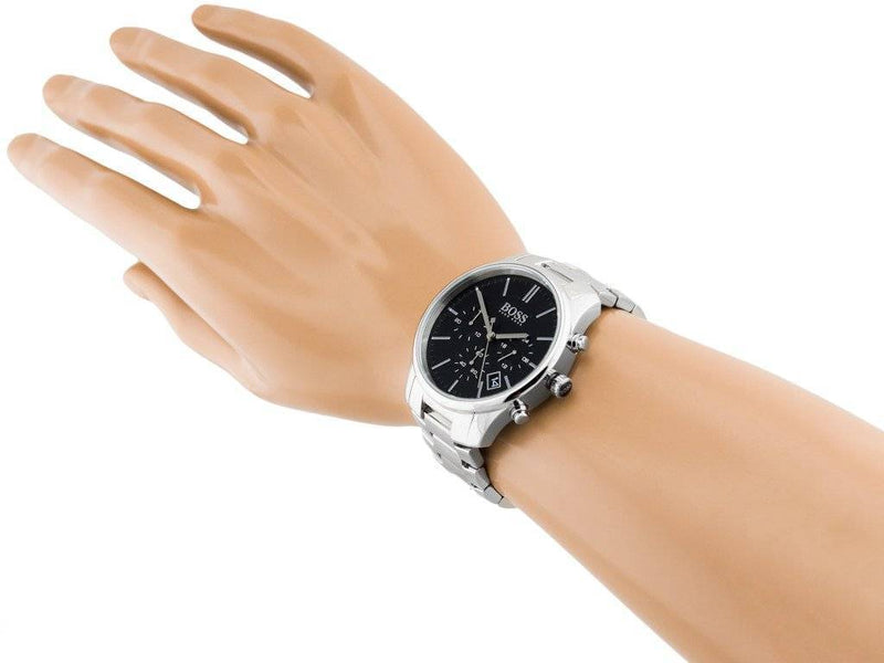 Hugo Boss Commander Black Dial Silver Steel Strap Watch for Men - 1513433 Buy Now By Hugo Boss