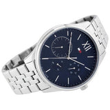 Shop Tommy Hilfiger Damon Chronograph Blue Dial Silver Steel Strap Watch for Men - 1791416 in USA