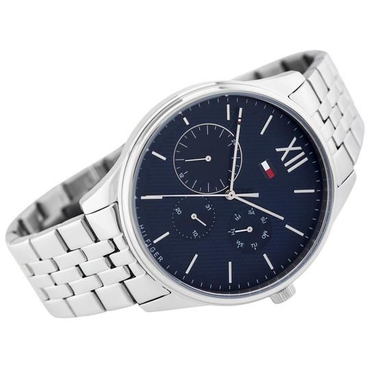 Shop Tommy Hilfiger Damon Chronograph Blue Dial Silver Steel Strap Watch for Men - 1791416 in USA