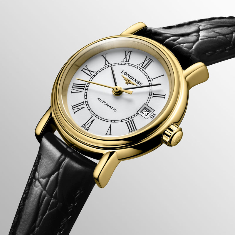 Shop Longines Presence Automatic White Dial Black Watch for Women - L4.321.2.11.2 in USA