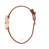 Shop Swarovski Crystal Flower Red Dial Red Leather Strap Watch for Women - 5552780 in USA