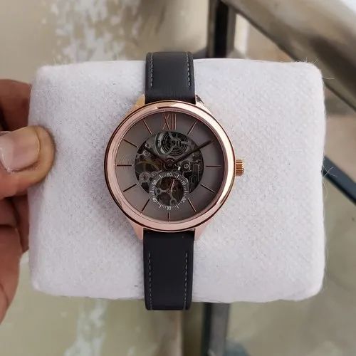 Fossil Suitor Mechanical Grey Dial Grey Leather Strap Watch for Women - BQ3265 Buy Now By Fossil