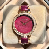 Michael Kors Parker Pink Mother of Pearl Dial Two Tone Steel Strap Watch for Women - MK6490 Buy Now By Michael Kors