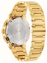 Versace Greca Chronograph Black Dial Gold Steel Strap Watch For Men - VEZ900421 Buy Now By Versace