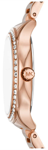 Michael Kors Sage Three-Hand Mother of Pearl White Dial Rose Gold Steel Strap Watch for Women - MK4806 Buy Now By Michael Kors