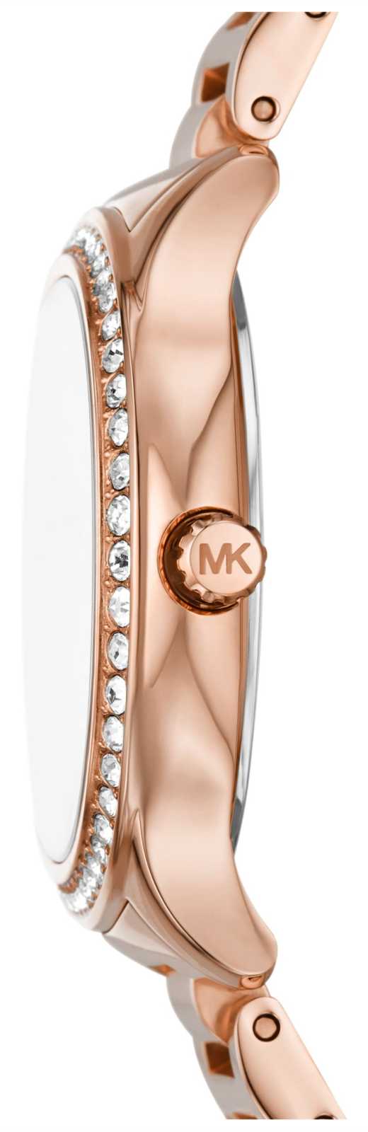 Michael Kors Sage Three-Hand Mother of Pearl White Dial Rose Gold Steel Strap Watch for Women - MK4806 Buy Now By Michael Kors