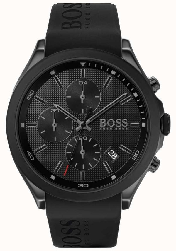 Shop Hugo Boss Velocity Black Dial Black Rubber Strap Watch for Men - 1513720 in USA