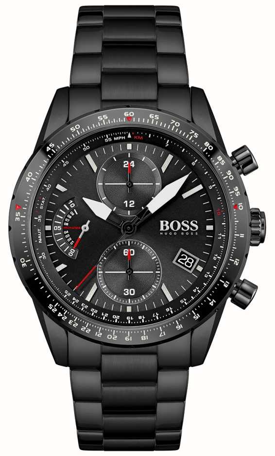 Shop Hugo Boss Aero Black Dial Black Steel Strap Watch for Men - 1513771 in USA