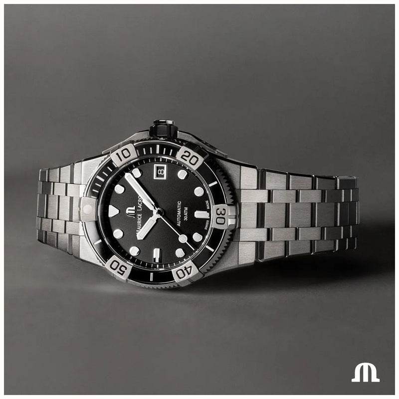 Maurice Lacroix Aikon Venturer Automatic Black Dial Silver Steel Strap Watch For Men - AI6057-SSL22-330-1 Buy Now By Maurice Lacroix