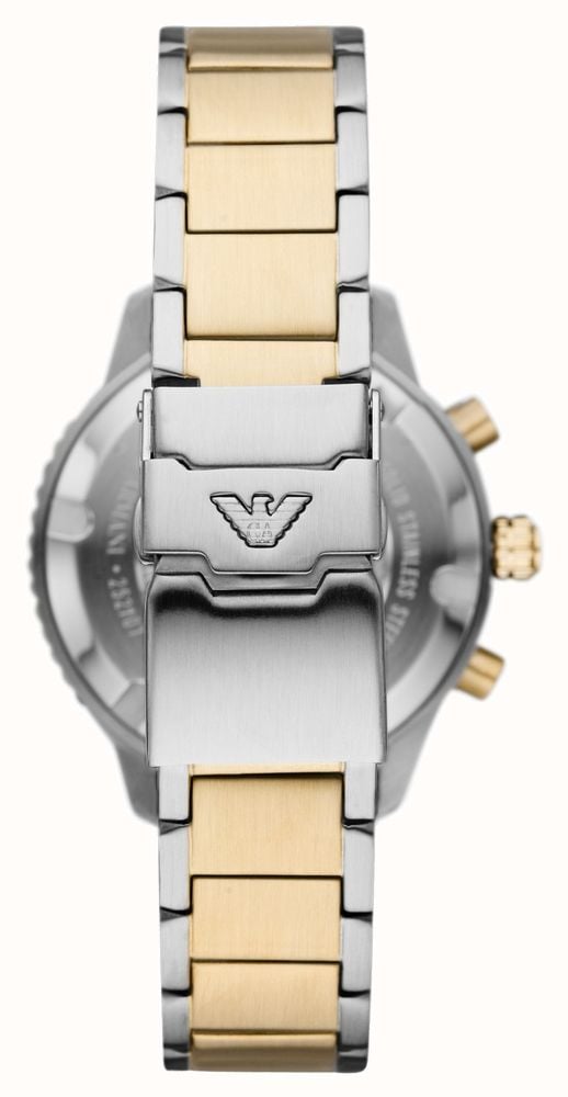 Emporio Armani Mario Chronograph Blue Dial Two Tone Steel Strap Watch For Men - AR11362 Buy Now By Emporio Armani