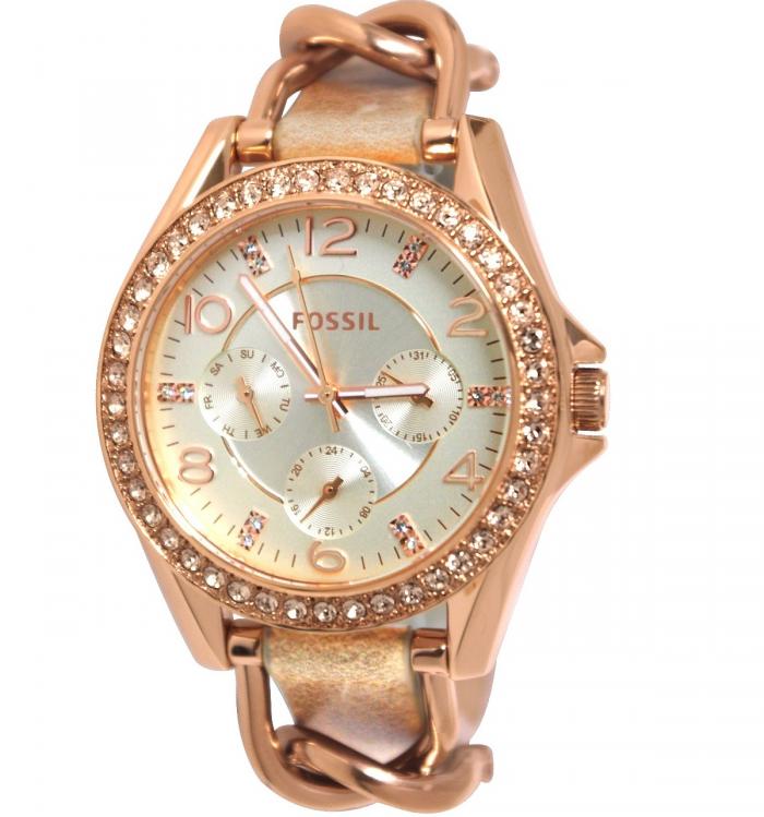 Fossil Riley White Dial Sand Leather Strap Watch for Women - ES3466 Buy Now By Fossil