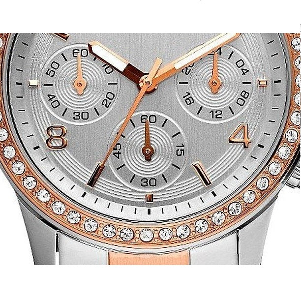 Guess Mini Spectrum Quartz Silver Dial Two Tone Steel Strap Watch For Women - W0122L1 Buy Now By Guess
