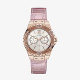 Shop Guess Limelight Quartz Analog White Dial Pink Leather Strap Watch For Women - W0775l3 in USA