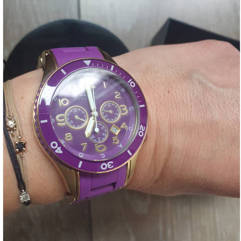 Marc Jacobs Rock Chronograph Purple Dial Purple Silicone Strap Watch for Women - MBM2576 Buy Now By Marc Jacobs
