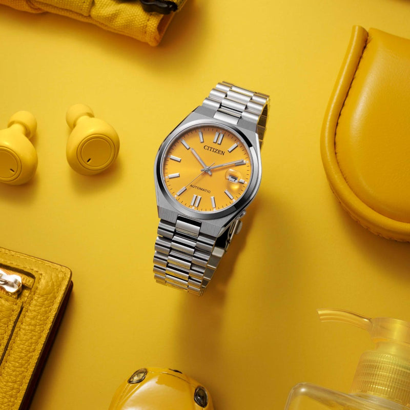 Citizen Tsuyosa Automatic Yellow Dial Silver Steel Strap Watch for Men - NJ0150-81Z Buy Now By Citizen