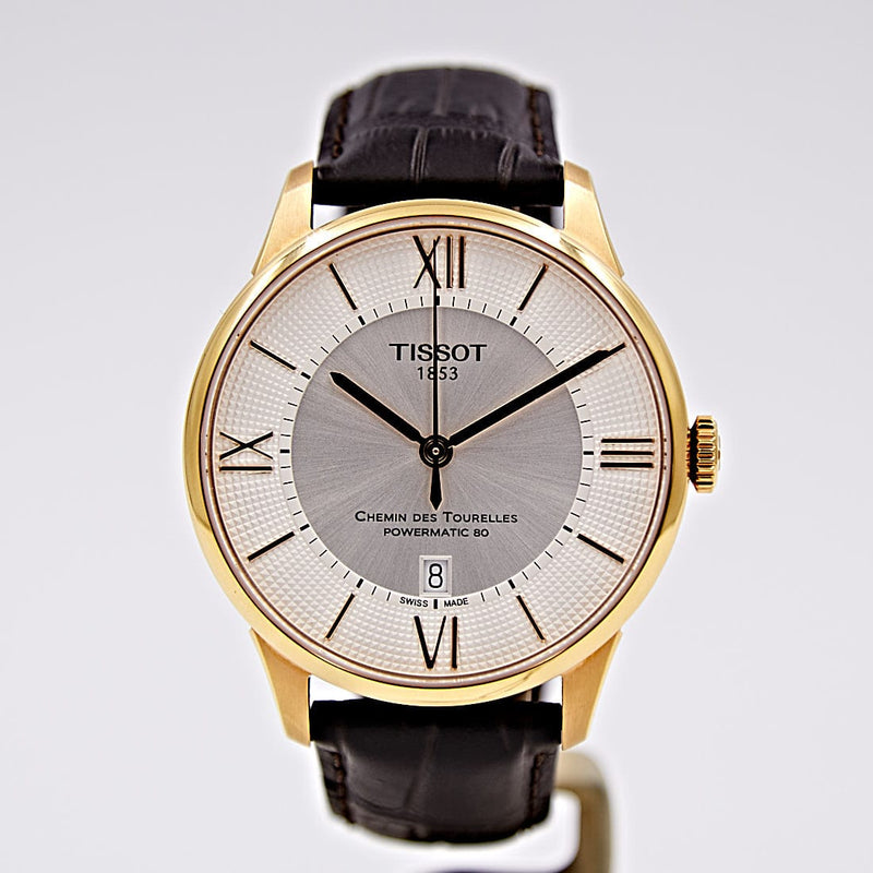 Tissot Chemin Des Tourelles Powermatic 80 Silver Dial Brown Leather Strap Watch For Men - T099.407.36.038.00 Buy Now By Tissot