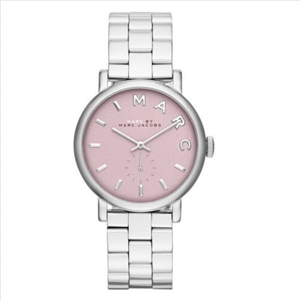 Marc Jacobs Baker Pink Dial Silver Steel Strap Watch for Women - MBM3280 Buy Now By Marc Jacobs