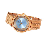 Shop Guess Willow Crystal Blue Dial Rose Gold Mesh Bracelet Watch For Women - W0836L1 in USA