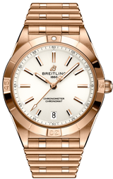 Breitling Chronomat 32 White Dial Rose Gold Steel Strap Watch for Women - R10380101A1R1