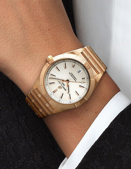 Breitling Chronomat 32 White Dial Rose Gold Steel Strap Watch for Women - R10380101A1R1