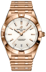 Breitling Chronomat 32 White Dial Rose Gold Steel Strap Watch for Women - R77310101A1R1
