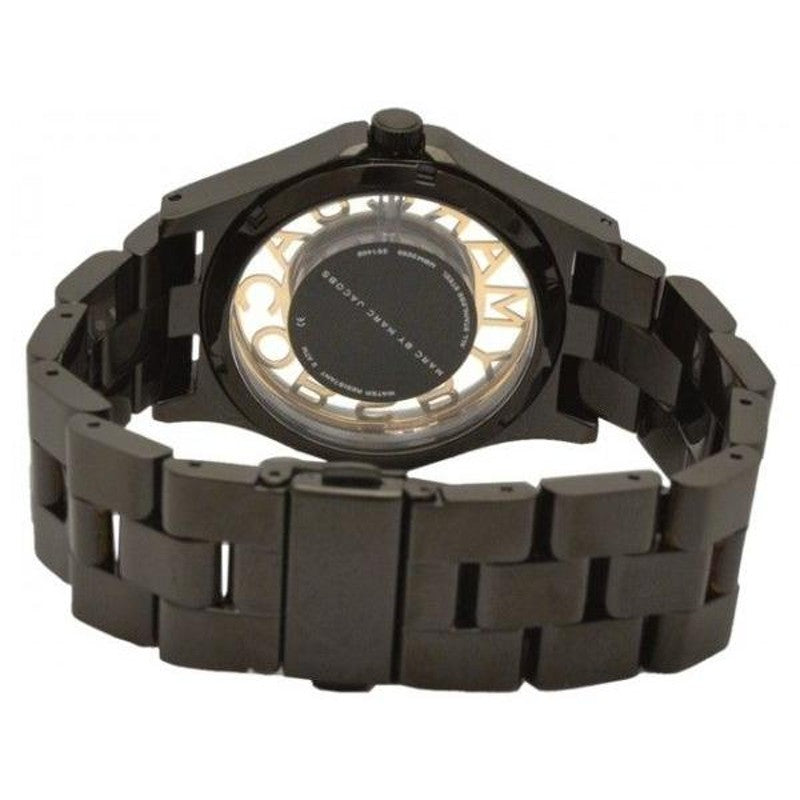 Marc Jacobs Henry Transparent Black Dial Black Steel Strap Watch for Women - MBM3255 Buy Now By Marc Jacobs
