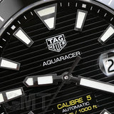 Shop Tag Heuer Aquaracer Calibre 5 Automatic Black Dial Black Rubber Strap Watch for Men - WAY201A.FT6142 in USA