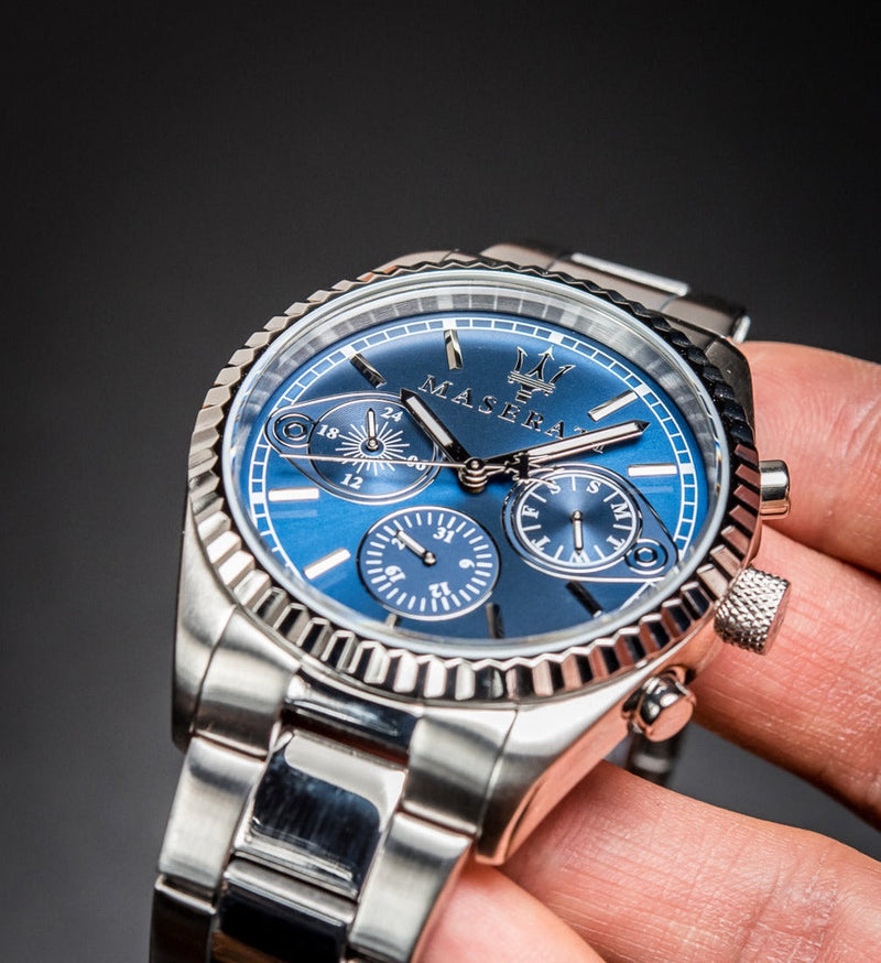 Maserati Competizione Chronograph Blue Dial Silver Steel Strap Watch For Men - R8853100013 Buy Now By Maserati
