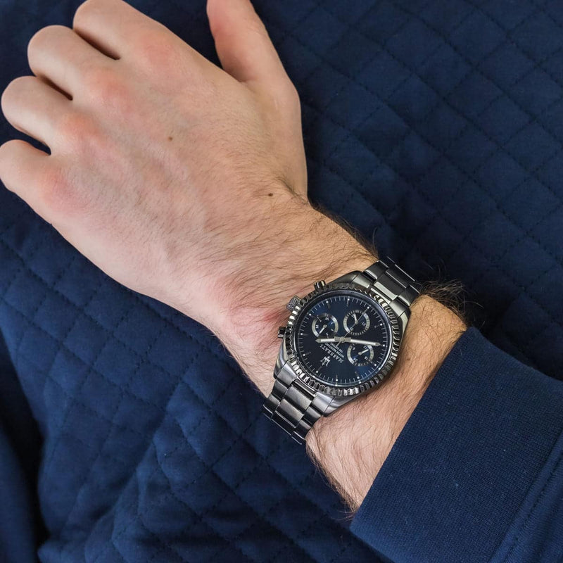 Maserati Competizione Blue Dial Grey Steel Strap Watch For Men - R8853100019 Buy Now By Maserati