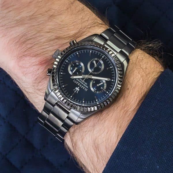 Maserati Competizione Blue Dial Grey Steel Strap Watch For Men - R8853100019 Buy Now By Maserati