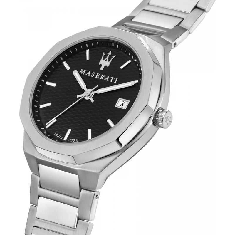 Maserati Stile Analog Black Dial Silver Steel Strap Watch For Men - R8853142003 Buy Now By Maserati