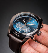 Maserati Traguardo Chronograph Blue Dial Brown Leather Strap Watch For Men - R8871612008 Buy Now By Maserati