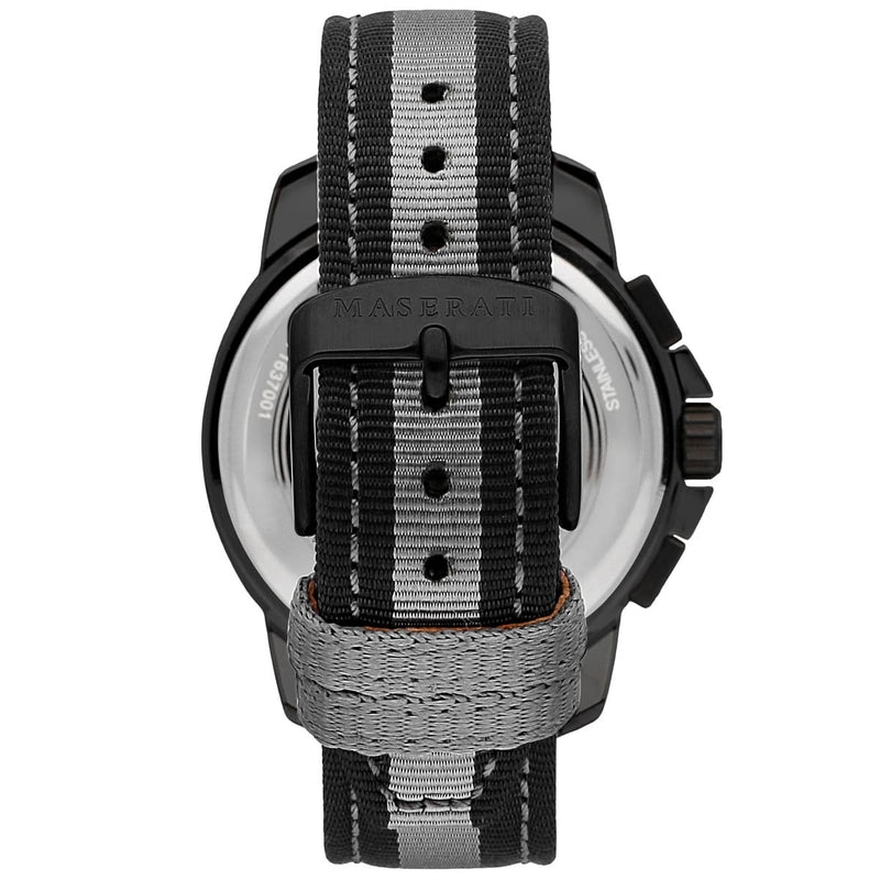 Maserati Royale 44mm Black Dial Stainless Steel Fiber Strap Watch For Men - R8871637002 Buy Now By Maserati