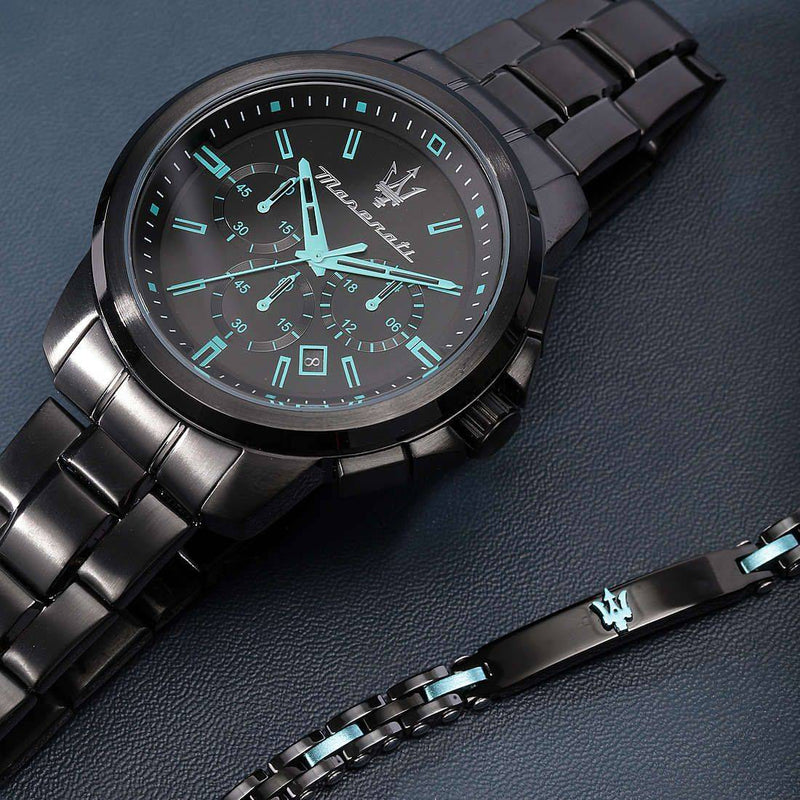 Maserati Successo Aqua Edition Black Dial Stainless Steel Strap Watch For Men - R8873644003 Buy Now By Maserati