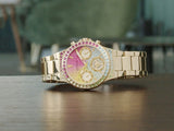 Guess Sugarrush Quartz Multicolor Dial Gold Steel Strap Watch For Women - GW0258L1 Buy Now By Guess