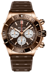 Breitling Super Chronomat B01 44 Brown Dial Brown Rubber Strap Watch for Men - RB0136E31Q1S1