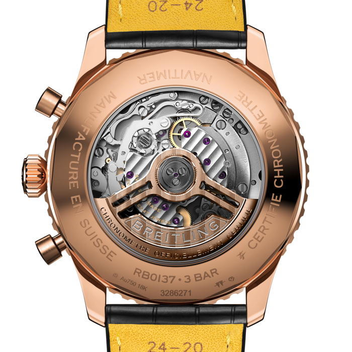 Shop Breitling Navitimer B01 Chronograph 46 Silver Dial Black Leather Strap Watch for Men - RB0137241G1P1 in USA