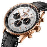 Shop Breitling Navitimer B01 Chronograph 46 Silver Dial Black Leather Strap Watch for Men - RB0137241G1P1 in USA