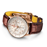 Shop Breitling Navitimer B01 Chronograph 41 White Dial Brown Leather Strap Watch for Men - RB0139211G1P1 in USA