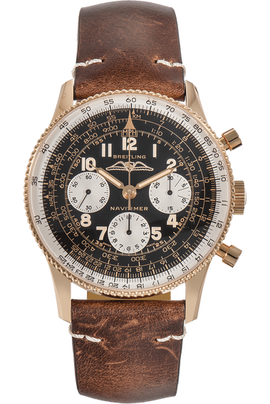 Breitling Navitimer 1959 Edition Black Dial Brown Leather Strap Watch for Men - RB0910371B1X1