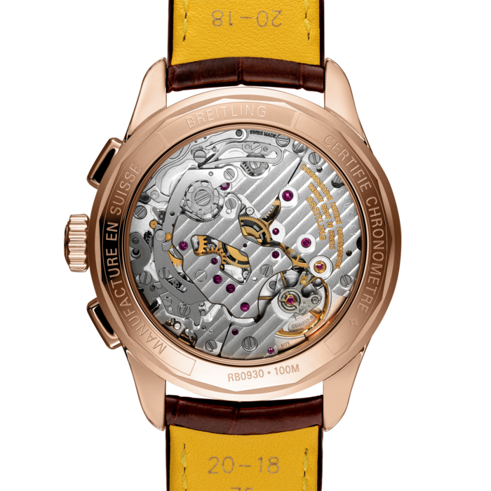 Breitling Premier B09 Chronograph 40 White Dial Brown Leather Strap Watch for Men - RB0930371G1P1