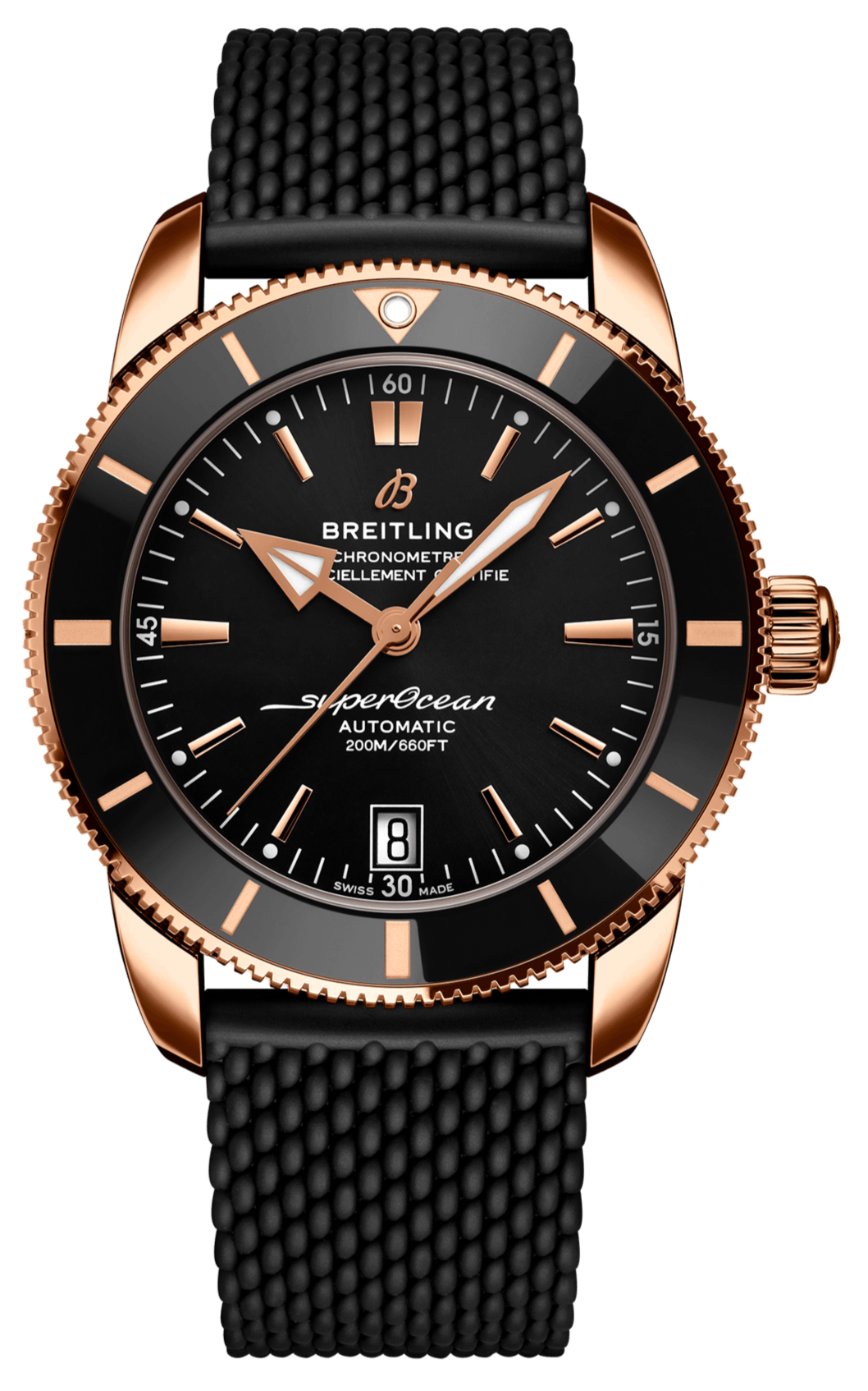 Breitling Superocean Heritage B20 Black Dial Black Mesh Bracelet Watch for Men - RB2010121B1S1